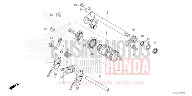 GEARSHIFT DRUM for Hornet 750 MAT PEARL GLARE WHITE (NHB54) from 2025